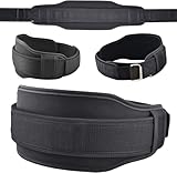 Weightlifting Lifting Belt, Adjustable Gym Belt with Neoprene Padded Lumbar Cushion Back Support, Self-Locking Deadlift Belt Men Women for Powerlifting, Squats & Deadlifts