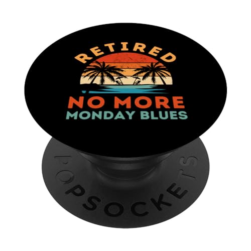 Retired 2024 Vintage Retirement No More Monday Blues PopSockets PopGrip Intercambiable