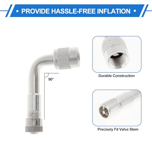 Image of Motoforti 1set 90 Degree Copper Tire Valve Extension with Durable Plastic 100mm Tyre Valve Inflation Adapter for Car Motorcycle RV Truck Bike
