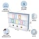 Light Box Blau A4 mit 400 Buchstaben, Emojis, 2 Stifte, USB - BONNYCO | Ä Ö Ü ß | Blaue LED Lightbox Junge Kinderzimmer & Baby Party | Lichtkasten Buchstaben Geschenk für Geburtstag & Weihnachten
