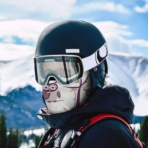 Balaclava para hombre, máscara para esquí con diseño de búho y ramas de árbol, cubreboca para invierno, ciclismo y actividades al aire libre miniatura 5