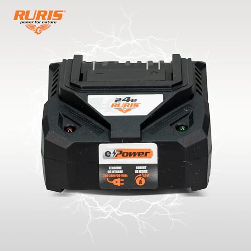 RURIS POWER FOR NATURE Ladegerät 24E – schnelles und sicheres Laden der Akkus – Eingangsspannung 200 – 240 V – Ausgangsspannung 20 V – Ausgangsstrom 1,8 A