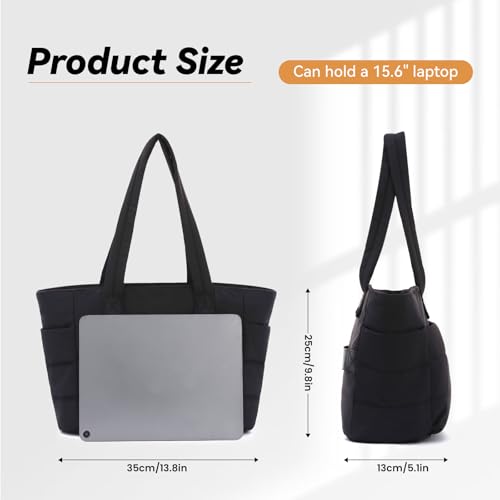Bolso tote acolchado liviano para mujer miniatura 3