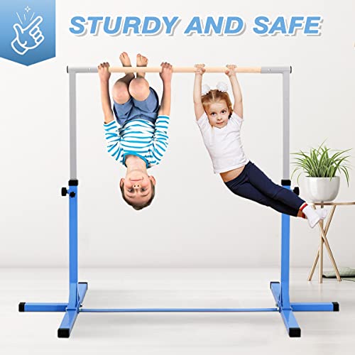 Outroad Gymnastics Horizontal Bars Training Bar For Kids Girls Junior, Adjustable Height Kip Bar With Added Stability-Gym Pro Gymnastics Bar, Home Gym Equipment,Pink,Blue #TOP4