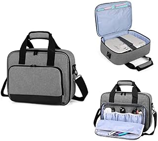 Hosoncovy Projector Carrying Case with Accessories Pockets Projector Travel Bag Projector Storage Bag Projector Organizer Projector Carrier for Epson/BenQ/ViewSonic and Other Brand Projector