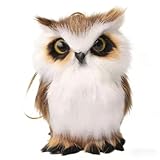 RDCATBL 1 Pcs Brown Fluffy Owl Figurine Various Fluffy Owl Christmas Ornaments Bag Accessories Suitable for Forest-Like Fur Animal Party Decorations As A Party Gift (1 Piece ER Brown)