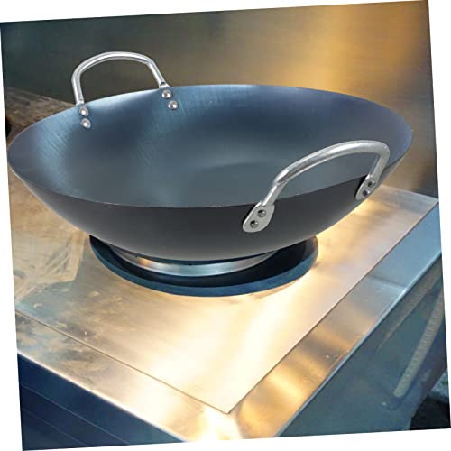 Wok de hierro OUNONA de 12 pulgadas con doble mango miniatura 3
