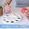 3-Pack Round Paint Palette, Plastic, White, 6.2 Inch with 10 Wells + 1 Central Reservoir