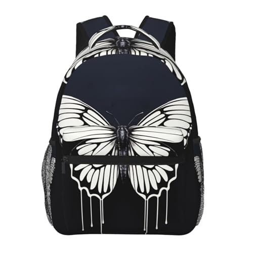 Sac à dos business papillon noir et blanc élégant et fonctionnel