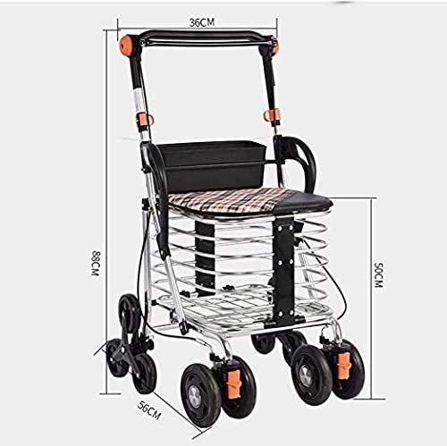 YAOJIA einkaufstrolley klappbar Faltender Einkaufswagen Ten-Rädern, Haushaltsrollstuhl mit Shopping-Trolley-Klettern… – Bild 8