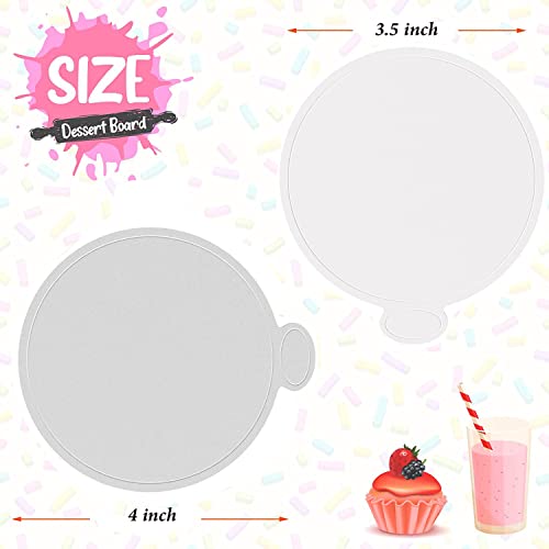 80 Pcs 3.5 Inch Mini Cake Boards Mousse Cupcake Base, Silver 9Cm #TOP1