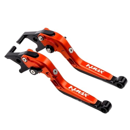 のためにヤマハ NMAX 160/155/125 2015年以降対応 クラッチレバー ブレーキレバーセット 調整可能 折りたたみ式ハンドルレバー オートバイ用(Orange)
