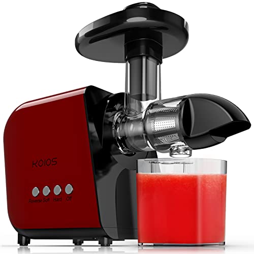 [Upgraded] KOIOS Juicing Machine, 2021 Masticating Slow Juicer Extractor, Cold Press Juicer with Quiet Motor & High Juice Yield, E-Recipes for Vegetables and Fruits, Easy to Clean with Brush