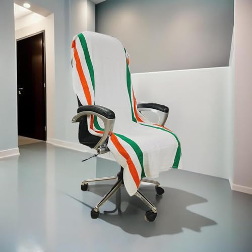Image of ROMAN HOME 100% Superfine Cotton Solid Large Luxury Office Chair Towel with Tie Knot 450 GSM - (Pack of 1) Original Product AS PER Picture Shown (1, ch 3 line)
