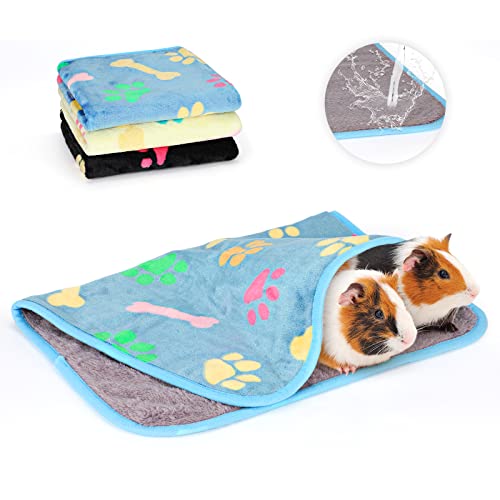 YUEPET 3 Pack Waterproof Guinea Pig Blankets Washable Small Animal