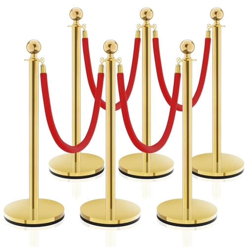 SHAREWIN Stanchions with Red Velvet Ropes