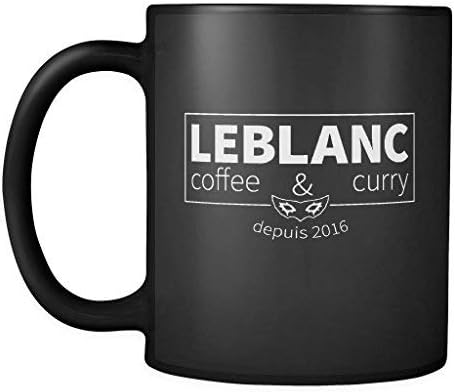 Cafe Leblanc Mug - 11oz Black Ceramic Coffee Cup