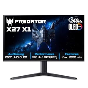 Acer Predator X27X1 OLED Gaming Monitor 27 Zoll (67, 3 cm), 4K, 240Hz