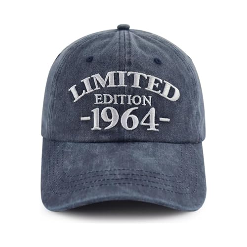 FUYIHCFB Édition limitée 1960 1961 1962 1963 1964 1965 1966 1967 1968 1969 Casquette de Baseball en Coton brodée, Ajustable et Lavable, Bleue, Taille L (L,1964)