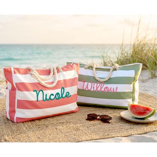 Bolso de playa personalizado con nombre bordado impermeable miniatura 7