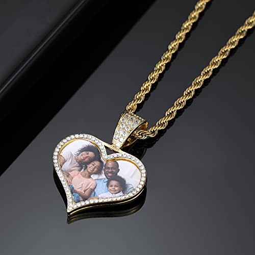 Qitian Personalized Picture Necklace Women Photo Couple Memory Portrait Necklaces Valentine's Day Gift Engraved Custom Photo Picture Necklace For Mens Customize Mother's Day Gift #TOP3