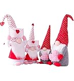 【HANDGEMACHTE VALENTINES TAGESGNOMGESCHENKE】 ： Jedes Weihnachtsgnomenornament ist handgefertigt, Körper und Hut bestehen aus braunem, weichem Filz, Wolle für die Nase, Faserfell für seinen langen weißen Bart, ein gewichteter Hintern ermöglicht es ihm, alleine zu stehen.