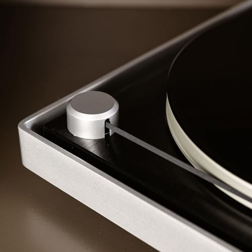 Lenco L-455BK - Giradischi con trasmissione a cinghia visibile, telaio in alluminio spazzolato e pickup Ortofon 2M RED - nero - 6