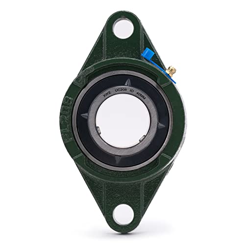 Image of XIKE 2 Pcs UCFL208 Bore 40 mm Pillow Block Flange Mounted Ball Bearings. | Solid Cast Iron Base and Self Aligning Chrome Steel Sealed Bearings