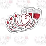 3 Pcs You're Somebody's Type Blood Donation Sticker – Funny & Inspirational Quote Vinyl Decal for Blood Donors, Healthcare Workers, and Community Supporters for Laptop, Water Bottle, Tumbler 3"x3" 3