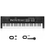 61-Key Keyboard Piano for Kids, Music Keyboard with Microphone, Portable Electronic Teaching Piano Toy Gift for Beginners Boys Girls Ages 3-12, Built-In Speakers and Many Premium Voices