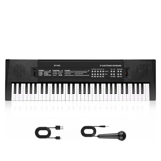 Piano Teclado de 61 Teclas para Niños, Teclado Musical con Micrófono, Piano Electrónico Portátil para la Enseñanza, Juguete Regalo para Principiantes Niños y Niñas de 3 a 12 Años, Altavoces Integrados