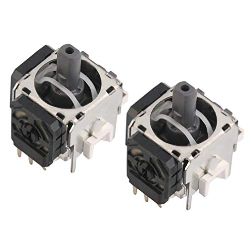 Queenaal Black ABS + Metal 2pcs Perfect Replacement Part 3D Controller Joystick for Playstation 4 PS4 - black