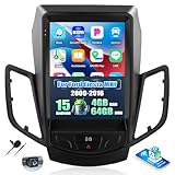 OiLiehu 4G+64G Android 15 Autoradio pour Ford Fiesta MK7 2009 2016 avec CarPlay Android Auto sans Fil, 9,7“ IPS Écran Tactile avec Lien Miroir GPS WiFi Bluetooth Radio FM/RDS EQ SWC Caméra