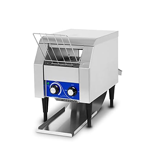 VERTES Tostador con cinta transportadora de acero inoxidable, 1340W, 230V, tostadas y panecillos de hamburguesa, bandeja de cobertura recogemigas, 2 compartimentos de salida, 7 ajustes de velocidad