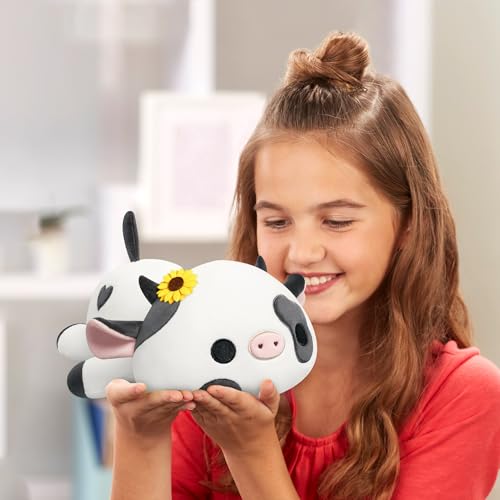 Onsoyours 9 Inch Cow Plush with Sunflower Headwear