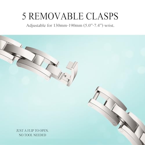 Image of Missair Thin Band Compatible with Apple Watch 38mm 40mm 41mm 42mm 44mm 45mm 46mm 49mm for Women, Slim Bracelet Designer Dressy Stainless Steel Metal Strap for iWatch Series 11 10 9 8 7 6 5 4 SE Ultra