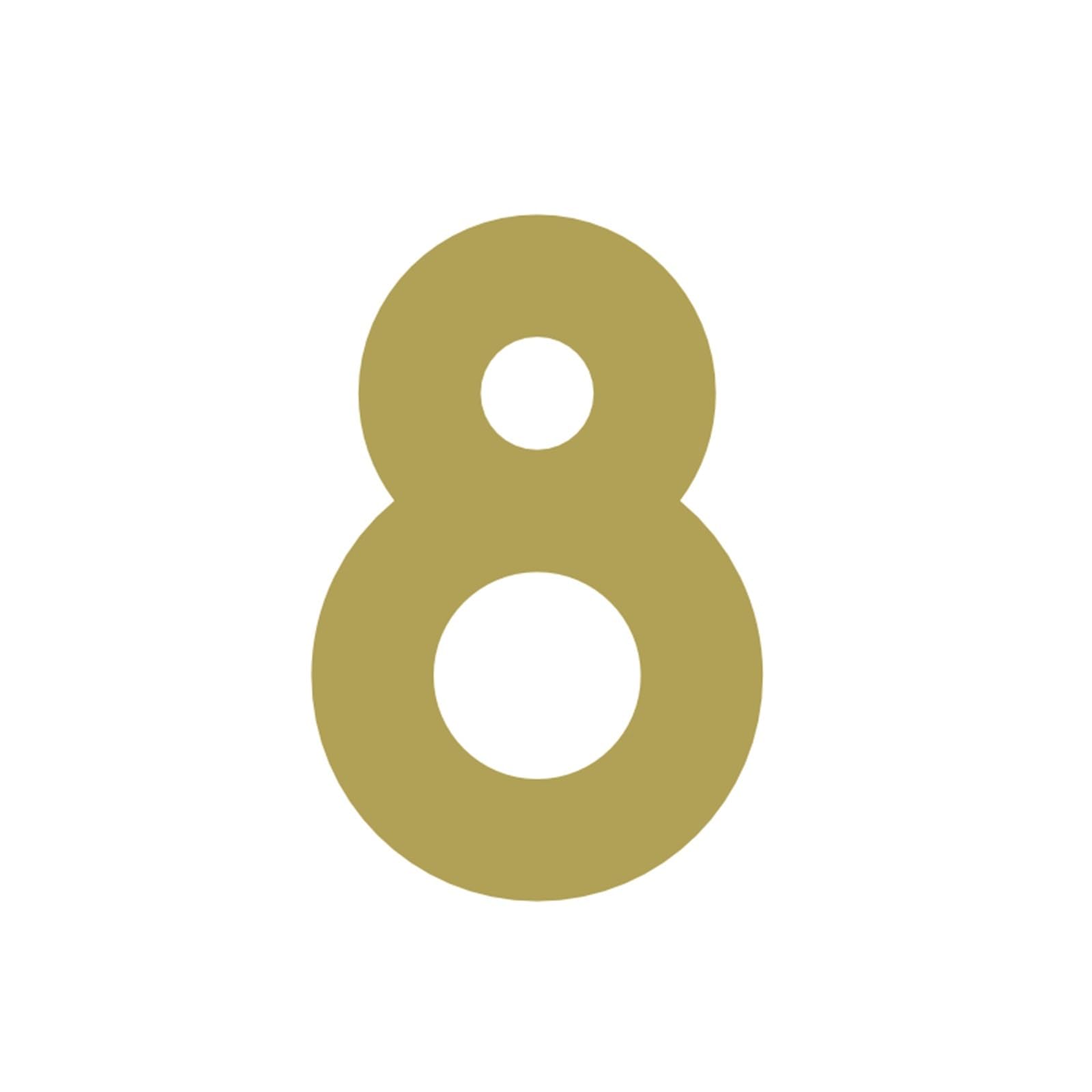 Numeros Adhesivos Números de dirección lujo latón Nurlin, letras mayúsculas y minúsculas, diseño moderno, artesanía primera calidad(8,152mm 6inch)