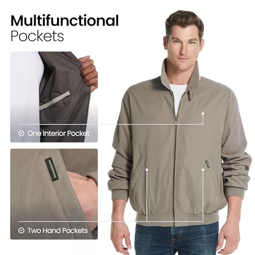 Image of Weatherproof Men's Golf Jacket - Lightweight Windbreaker, Water-Resistant Microfiber Shell, Perfect for Golf & Casual Wear