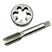 ASZLBYM 7/8-14 HSS Tap And Die Set， UNF Machine Thread Tap And UNF Round Thread Die Right Hand
