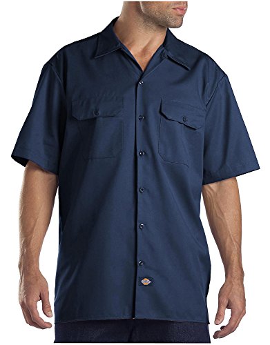 Image of Dickies Men's Short Sleeve Flex Work Shirt - Mechanic & Construction Button Down Shirt, Durable Twill