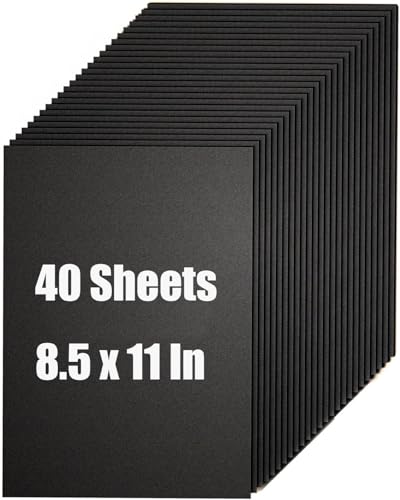 40 Sheets Black Cardstock 8.5 x 11 Inches, Thick Card for Invitations, Menus, Wedding, DIY Cards Making, Stationary Printing