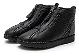【Unique Design】 Our three-arch-support design makes sure your weight is evenly distributed across the toes, arch and ball of your feet at all times. Straighten your hips, correct kick knees and muscle imbalance by adjusting the structure of your feet. Women's Soft Leather Winter Shoes - Very Warm, Super Comfy