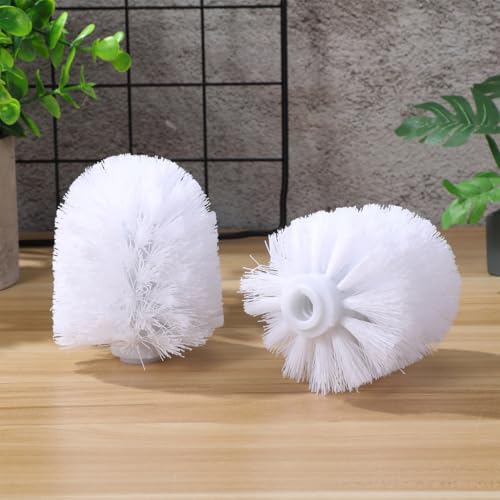 Image of 5 Pcs Toilet Brush Replacement Heads - White Round Ball Cleaning Brush Head Refills for Bathroom Self Locking Universal Screw Part for Home Office Hotel 3.93 x 3.14 in