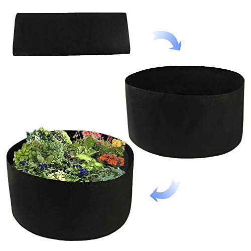 Xnferty 100 Gallons Extra Large Round Raised Garden Bed, Deep Soil Diameter 38"/ Height 20" Planting Container Grow Bags Durable Felt Fabric Planter Pot For Plants,Vegetables,Flowers (Black) #TOP2