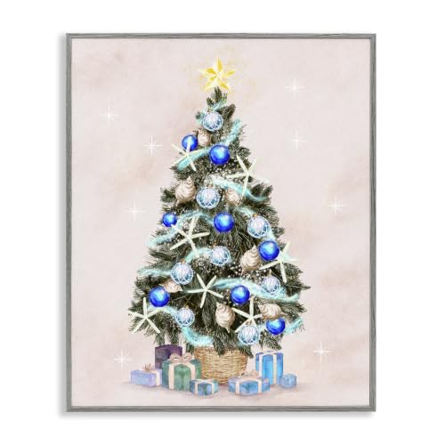 Christmas Tree Ornaments and Presents, 24 x 30 Inch Framed Giclée Print