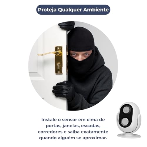 Sensor Detector De Presença e Movimento Campainha Com Anunciador Sonoro Sensor Infravermelho Premium