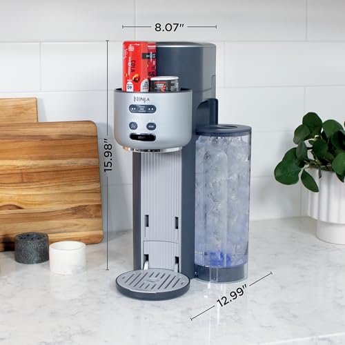 Ninja Thirsti Ultimate Drink System | Still or Sparkling Soda Maker | Create fountain-fresh drinks with 20+ zero or low-calorie flavors | Customize your fizz and flavor | Cyberspace | WC3001BL2