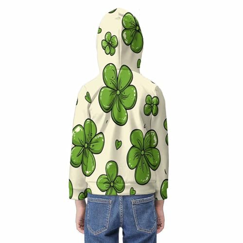 Sweat à capuche trèfle ado imprimé 3D pour style casual collège