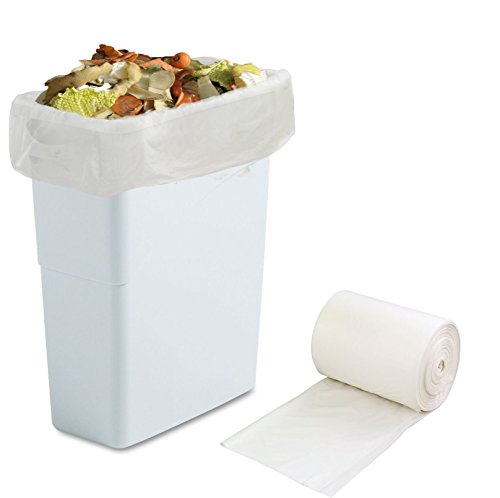 Morcte 100% Compostable Bags 10 Gallon Compost Trash Bags, 100 Counts (White)