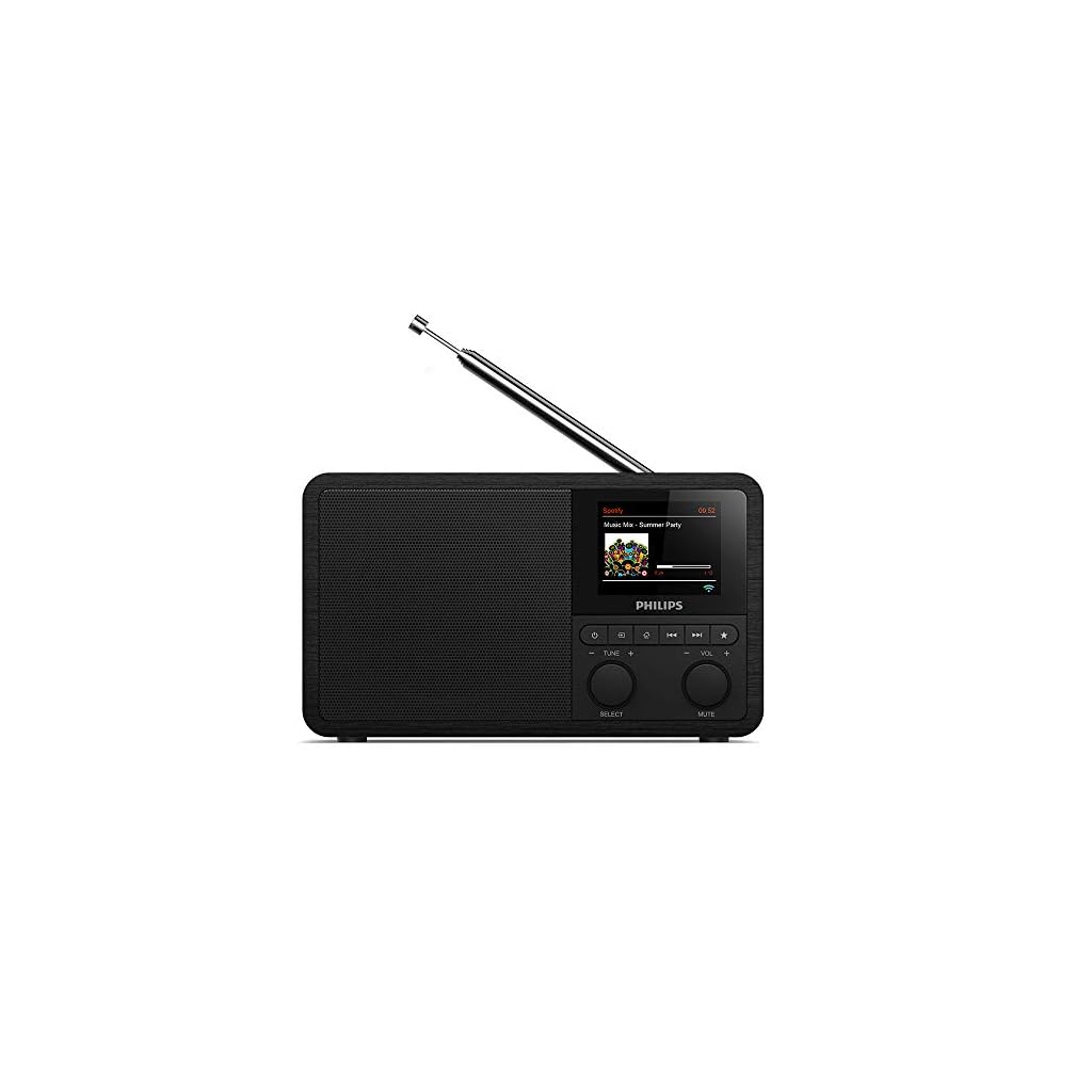 Philips Audio Internetradio DAB+ PR802/12 Radiowecker DAB+ (Bluetooth, DAB+, Sleep Timer, Dual Alarm, Spotify Connect…